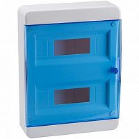 Распределительный шкаф OptiBox P, 24 мод., IP41, навесной, пластик, прозрачная синяя дверь |  код. 117928 |  КЭАЗ